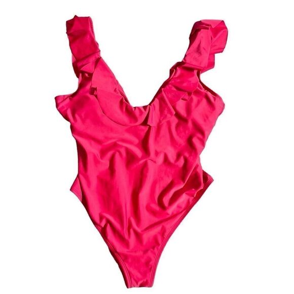 Cillet Red Ruffle Swimsuit XL - Picture 1 of 10